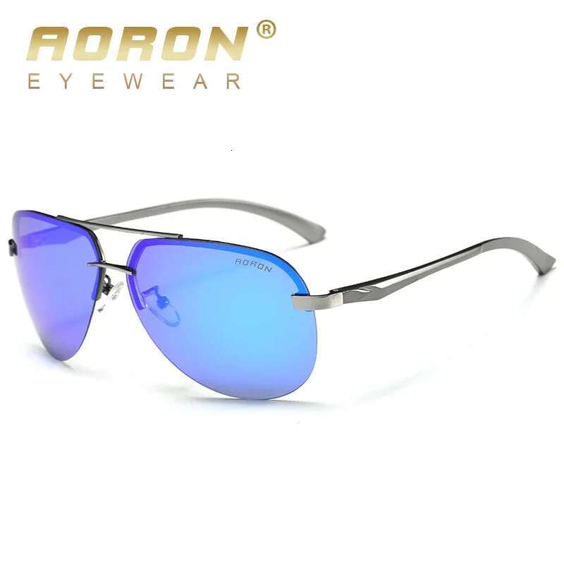 AORON Polarized Men Brand Design Sun Glasses Aluminum Leg Mirror Lens Sunglasses for Men/women