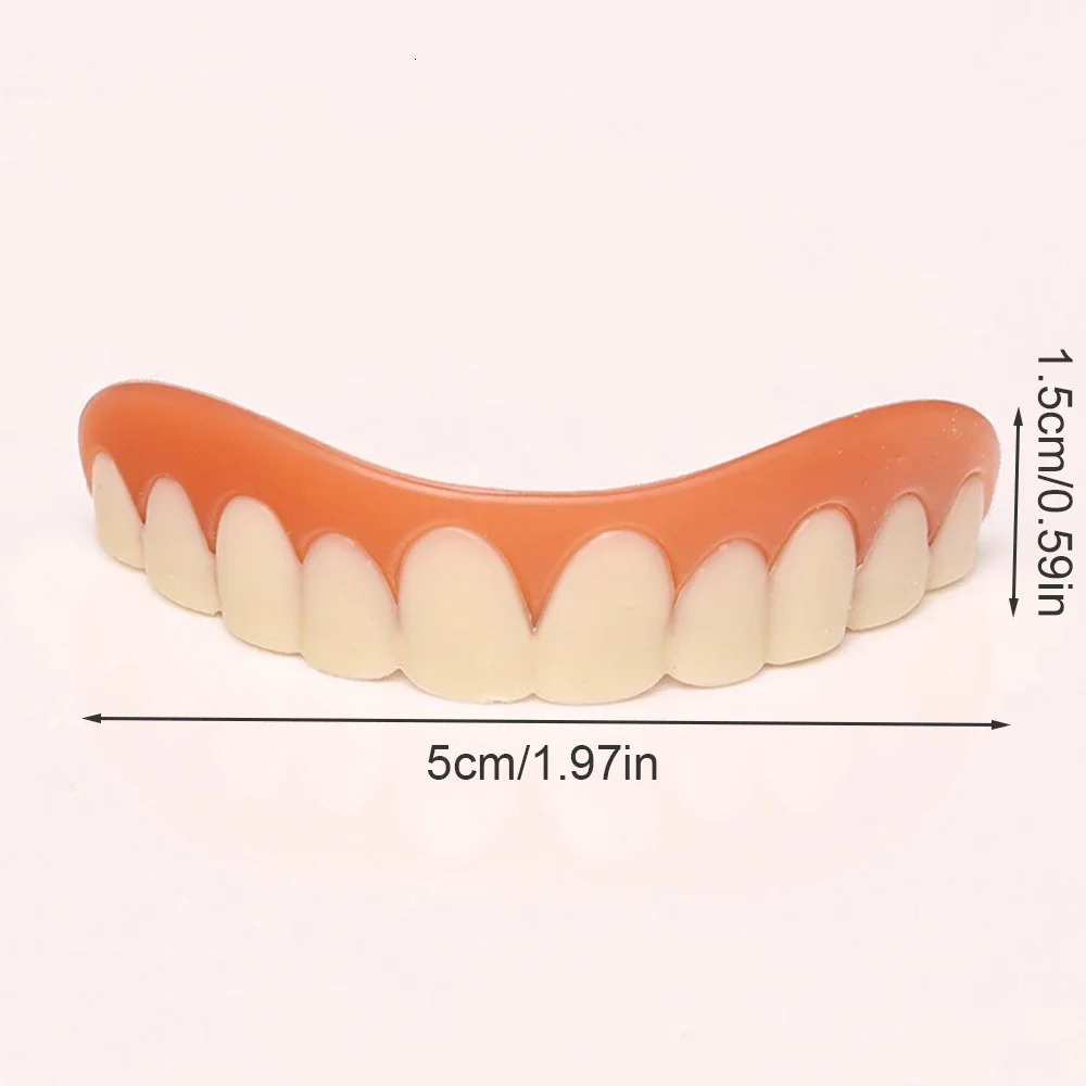 Sdotter False Teeth Silicone Upper Lower Veneers Perfect Laugh Veneers Dentures Paste Fake Teeth Braces Comfortable Teeth 250228