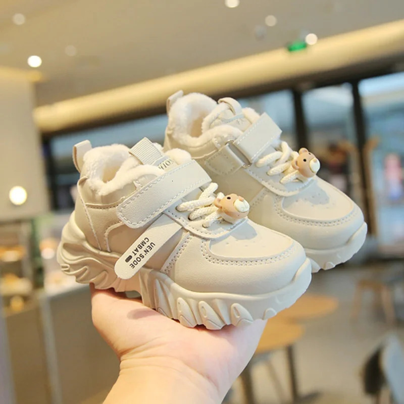 Winter Children Cotton Shoes Boys Sports Plus Velvet and Thickening Girls Dad Comfort Warm Baby Casual Sneakers 250303