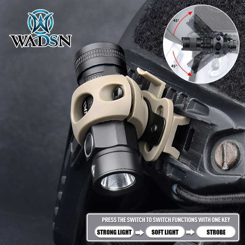 WADSN Tactical Rapid Helmet Light AIrsoft Scout Flashlight Flashing White D Constant Time Roaring Output Helmet FlashlightXJ250303