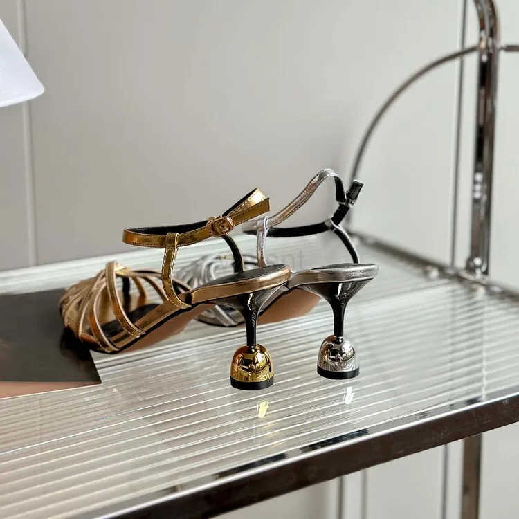 Sier Gladiator Wen Sandals Thin Strap High H Pr Summer Shoes Gold Leather Chic Design Lady Sandalias Femininos Zapatos Z250304