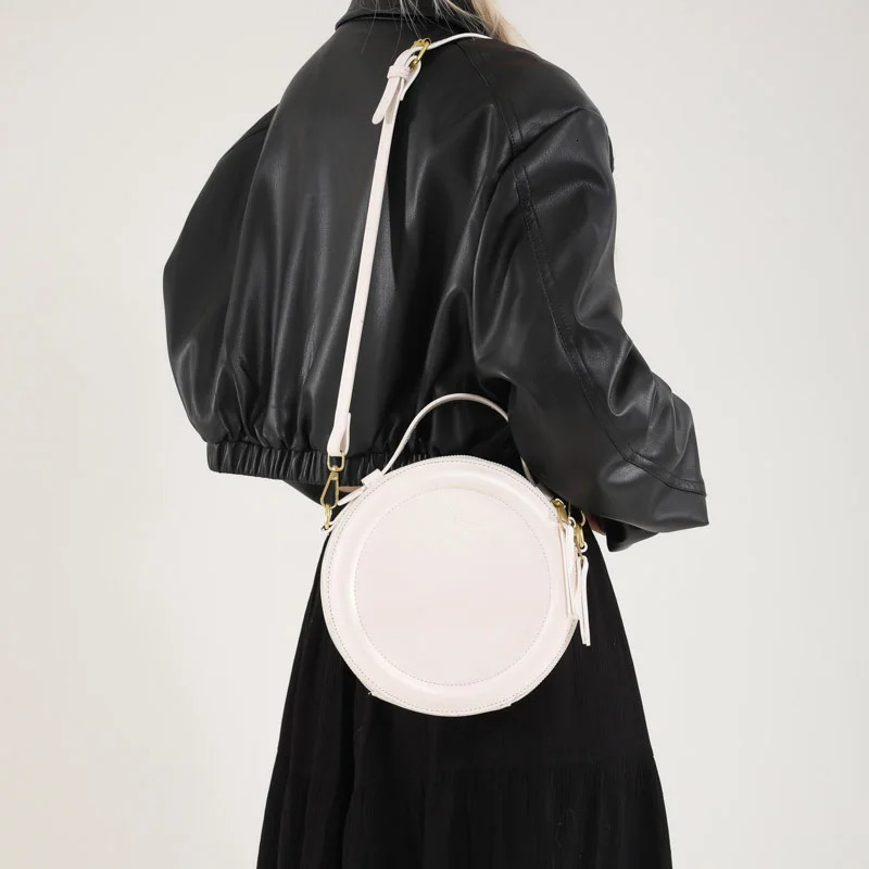 Womens round cross bag high-quality handbag womens PU leather bag shoulder bag womens clutch wallet 250303