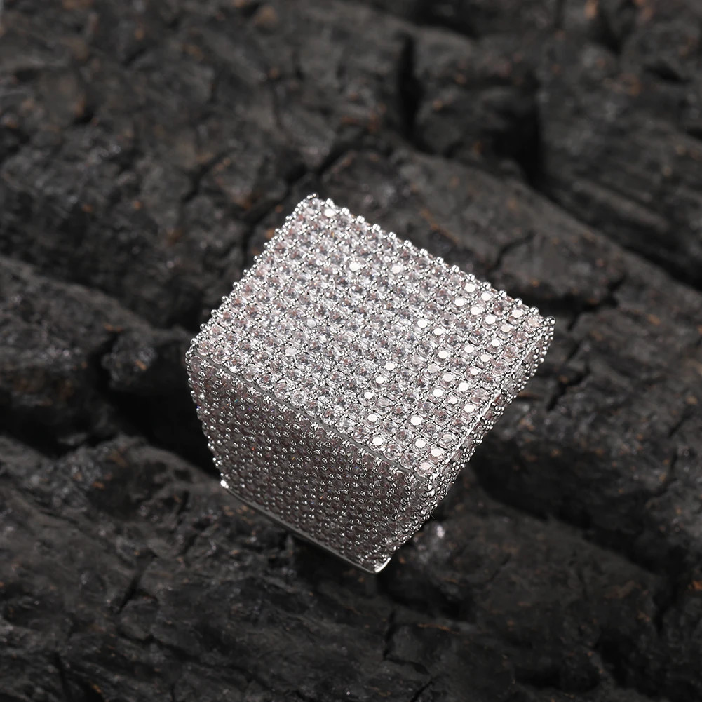 THE BLING KING Custom Icy Initial Ring For Men DIY Letter Number Paved Baguette Cubic Zircon Square Cluster Ring Hip Hop Jewelry 250227