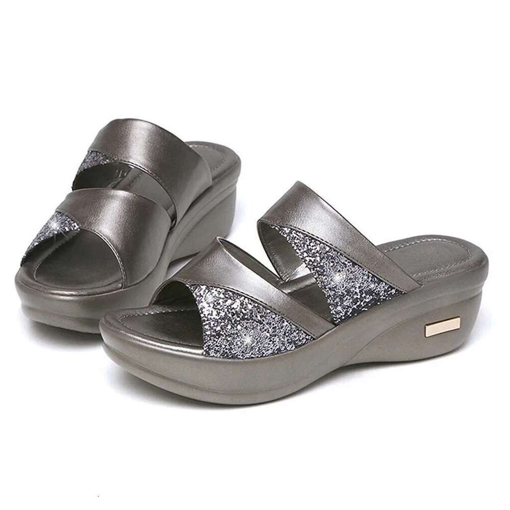 summer 2025 women's Shoes Platform Casual Summer Sandals Toe Fashion Solid Ladies Wedge Women's elegant sandals woman