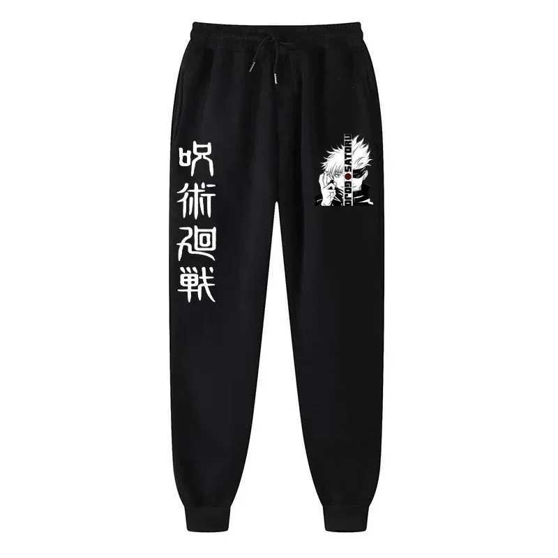 Mens Sport Pants Japanese Anime Just Kaisen Printed Fleece Joggers Casual Trousers Fitness Workout Running Sweatpants UnisexXJ250303