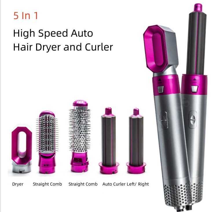 Curling Irons 5-in-1 large wave forming machine hot air care roller wet dry hair dryer 1000W automatic rotating curling iron z250304
