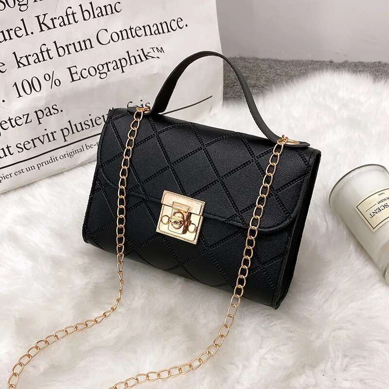 New Casual Chain Crossbody For Women Simple Shoulder Bag Ladies Designer Handbags PU Leather Messenger Bags