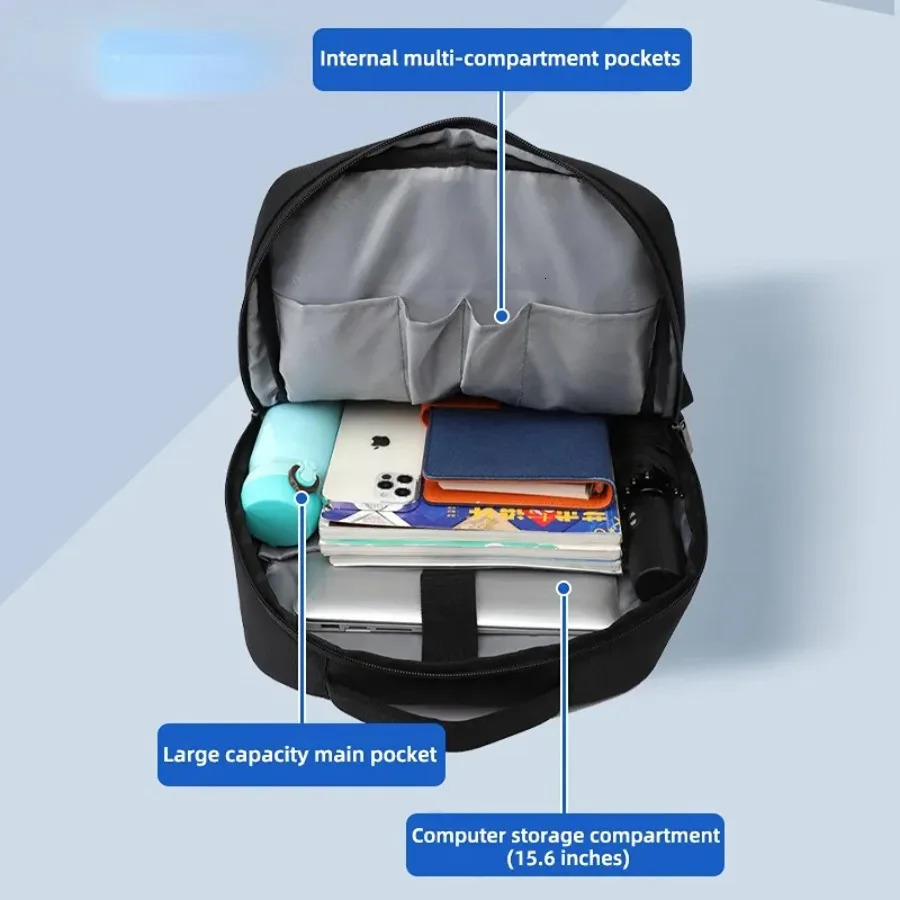 Ship from US Men 156 Inch Laptop Backpack Business Travel Waterproof Shoulder Bag Large Capacity School For Teenager 250304FBB