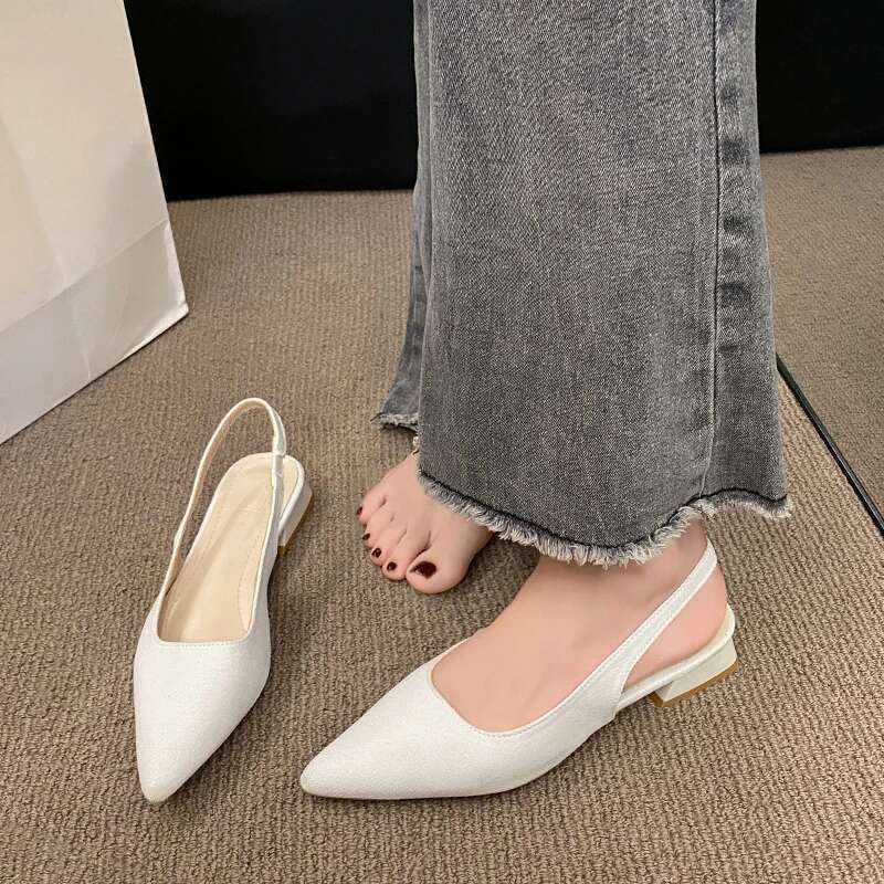 High Quality 2025 Ladies Shoes Slip-on Women's Fashion Sgbacks Office and Career Hot Sale Plus Size Toe Cap Sandals