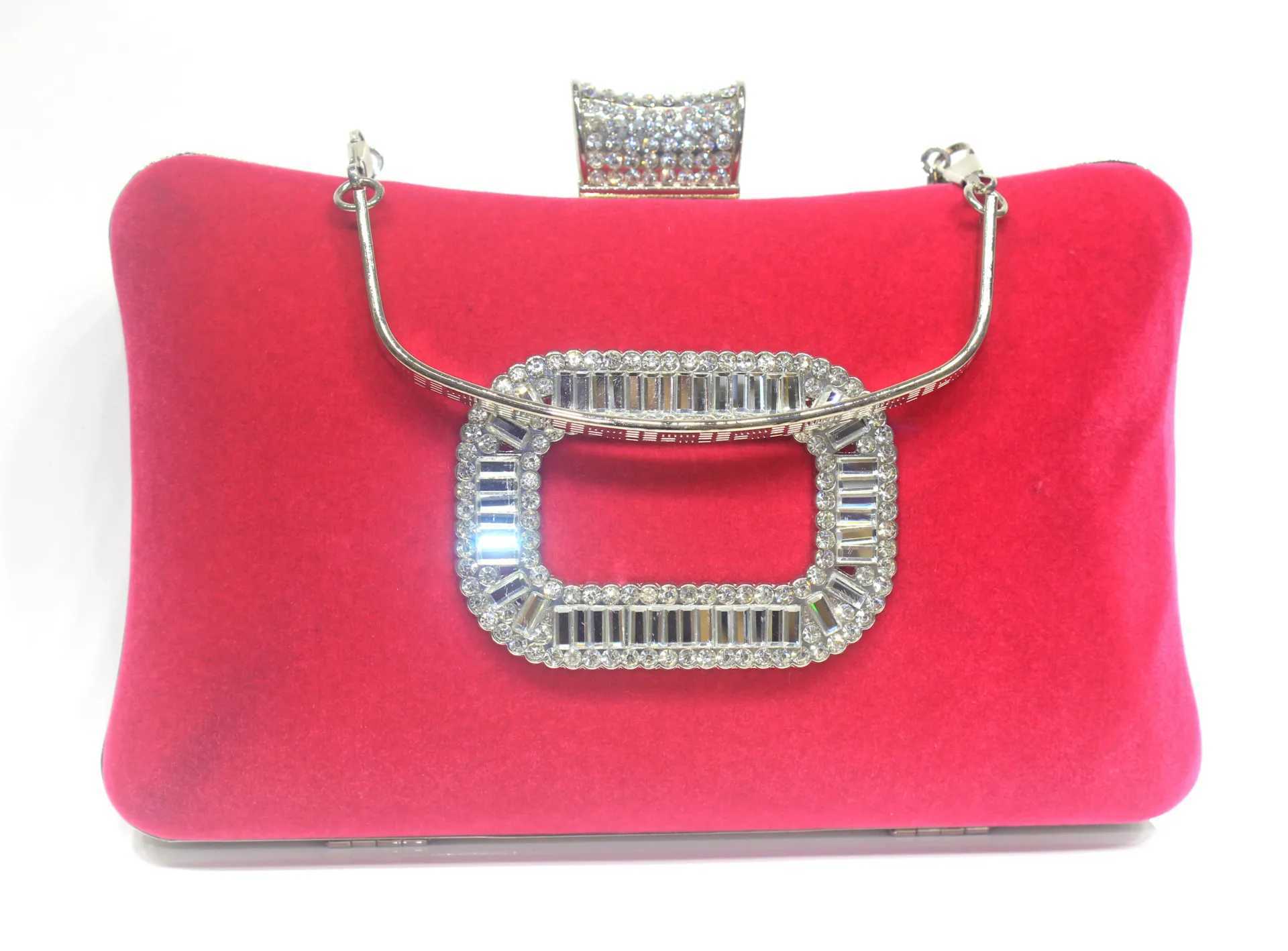 Womens rhinestone evening clutch bag womens red clutch wallet chain handbag brides wedding party wallet Z250303