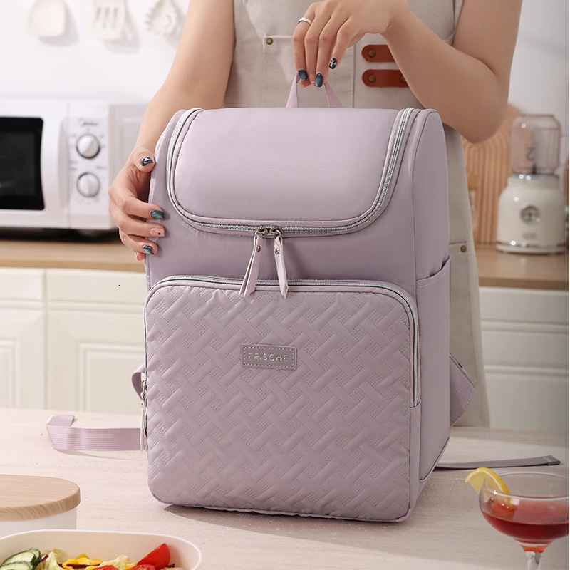 Lunch Bags Cooler Backpack Lightweight Cool Bag Insulated Backpack Cooler Bag Leak-Proof Soft Lunch Bag Camping Backpack 250228