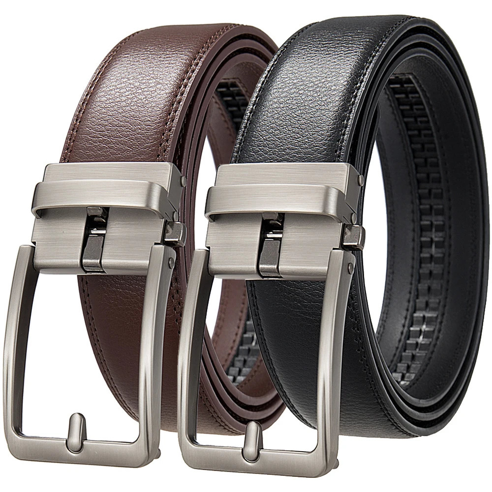 Genuine Leather Click Belts for Men Fashion Automatic Buckle Mens Jeans High Quality Waist Male Strap 250227