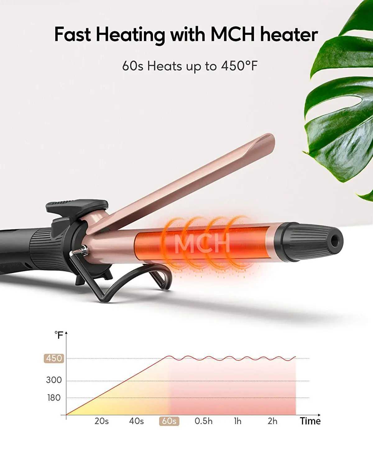 Curling Irons KIPOZI Curling Iron with Adjustable Temperature Ceramic Hair Curler LCD 1.2 Inch with Anti-Scalding Insulated TipDual Voltage z250304