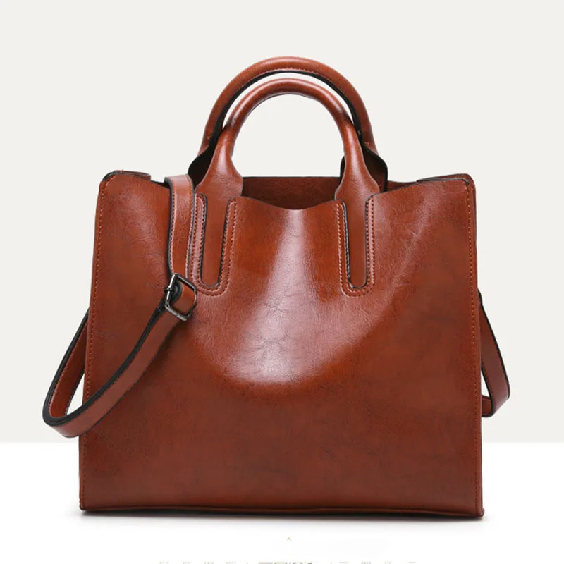 Fashion leather womens handbag shoulder bag oil wax messenger cross body green Bolsos 250303