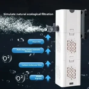Fish Tank Filter 10w Water Circulation 4 In 1 Ultra-quiet Low Power For Aquarium Fish Tank Filtration Built-in Oxygen Pump