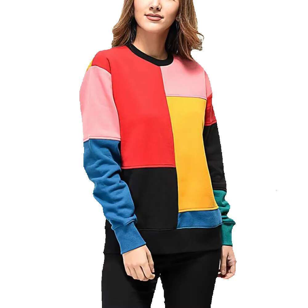 Wholesale Woman's In Block Change Design Polyester Made Long Sleeve Pullover Hoodies Forwoman's