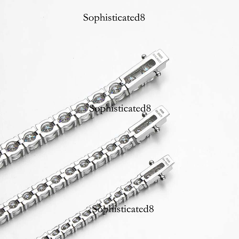 OEVAS 100% Sterg Sier Real 3-5mm Moissanite Bracelet For Women Sparkg Wedding Party Fine Jewelry Valentine's Gifts