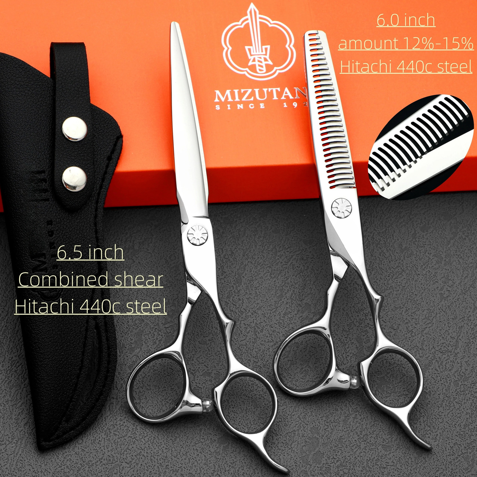 Professional Barber sissors setHairdressing scissorsHair thinning shearsJapan 440c stellHigh-end Barbershop accessories 250304