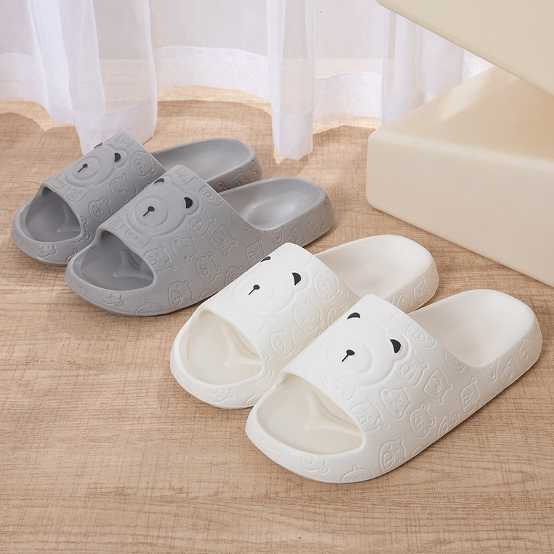 2025 Summer Fashion New Home Men's Bear Head Indoor Bathing Cartoon Couple Female Support Bathroom Anti slip designer sandals
