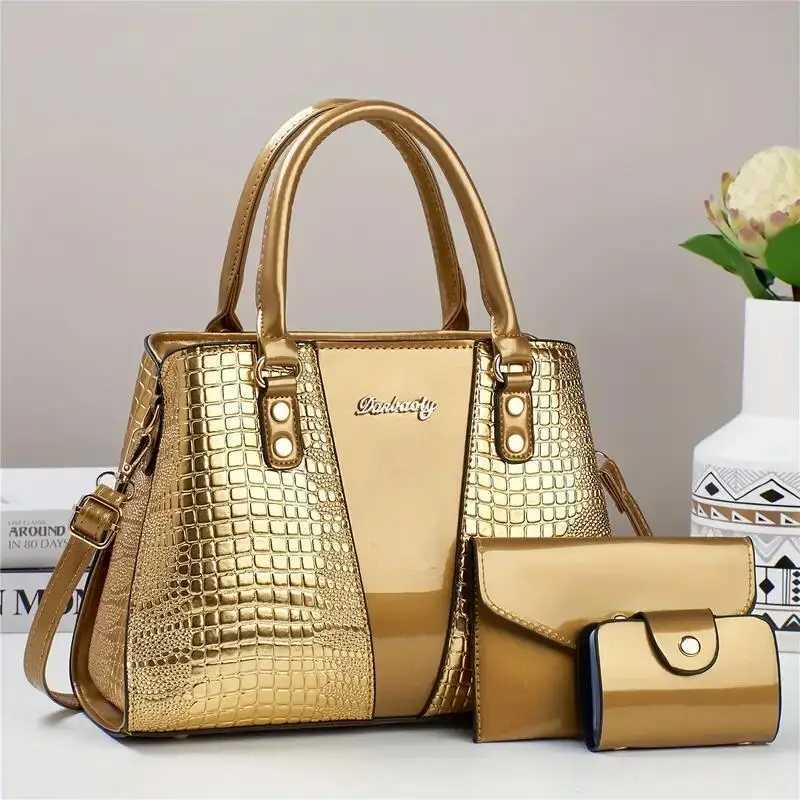 Chic Womens 3pcs Tote Set with Clutch Card Holder - Faux Leather Animal Print Zip Closure - Perfect for Work Travel for Z250303
