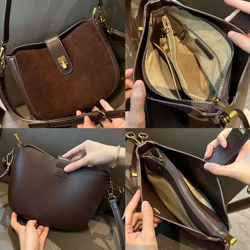Woman Cowhide Genuine Shoulder Ladies Soft Cow Real Leather Handbag Female Fashion Design Crossbody Bag Women