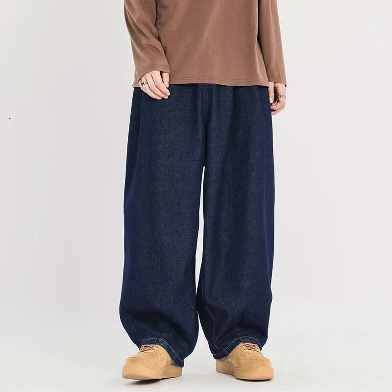 Wide Leg For Men Loose Casual Harem Denim Pants Unisex Japanese Haruku Streetwear Fashion Jeans Trousers Women
