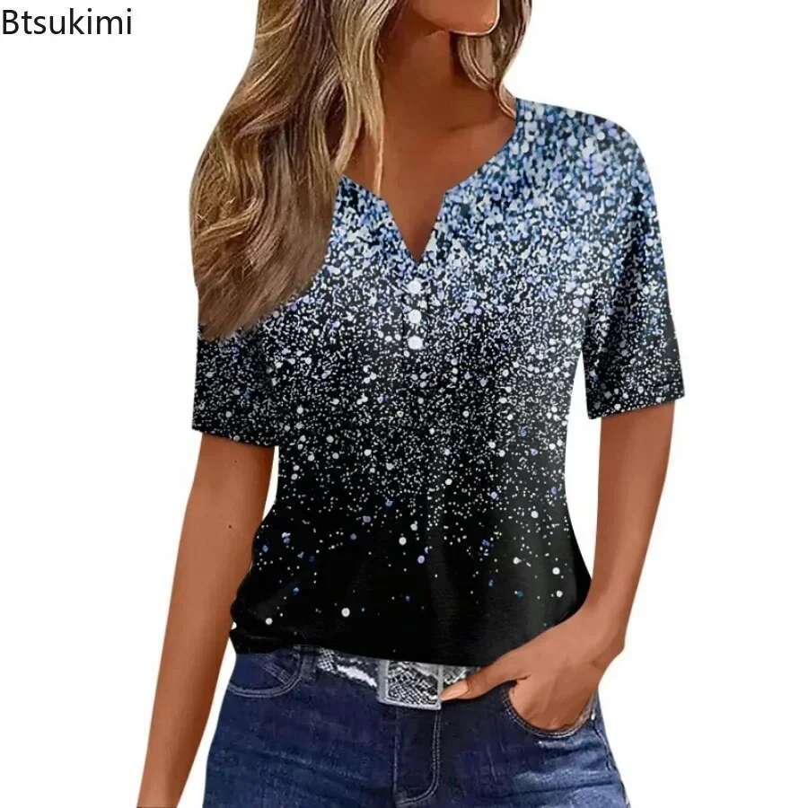 Fashion Streetwear Summer Women's Short-Sleeved Loose Casual Tees 3D Printing Design Elegant Women Clothing Simple T-Shirt Femme