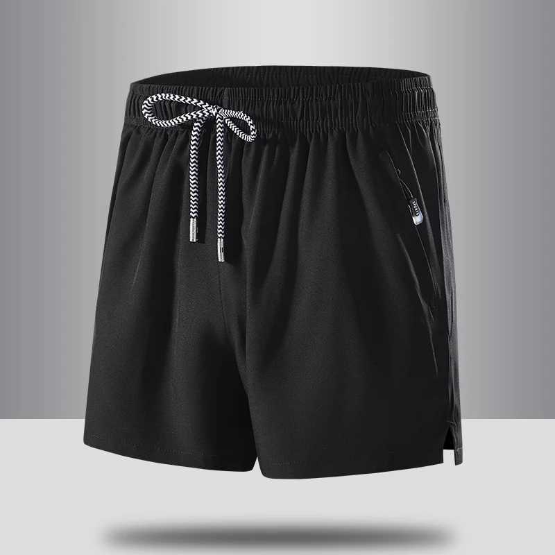 Summer Hot Ice Silk Shorts For Men Gym Sports Beach Running Short Pants Male Loose Lightweight Quick Dry Solid Color Shorts ManT250304