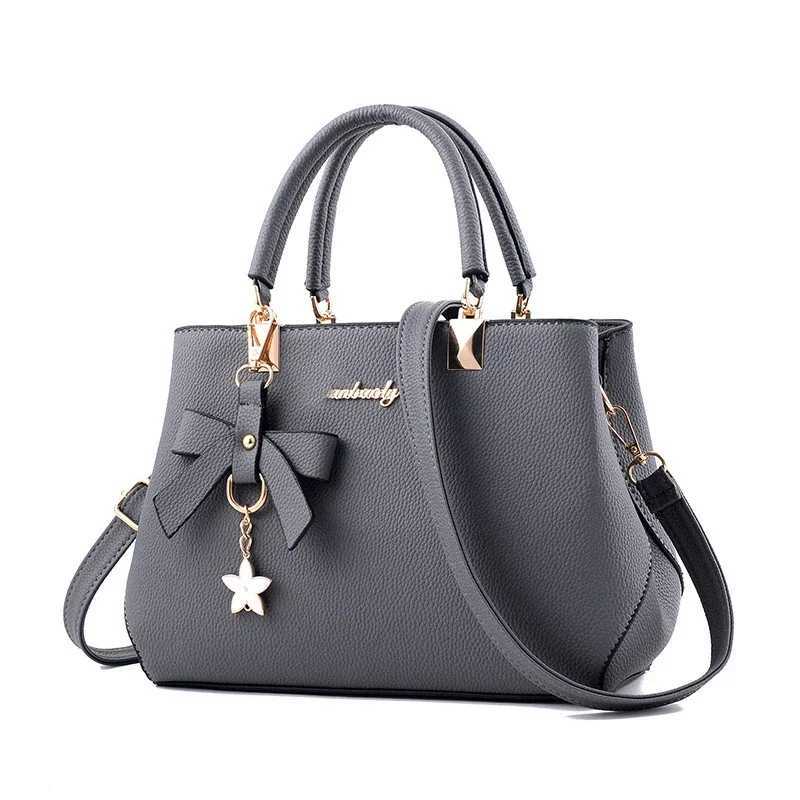 Elegant Women Messenger Bags With Flower Pendant Office Ladies Totes Pure Handbag For Female Crossbody Shoulder Bags Z250303