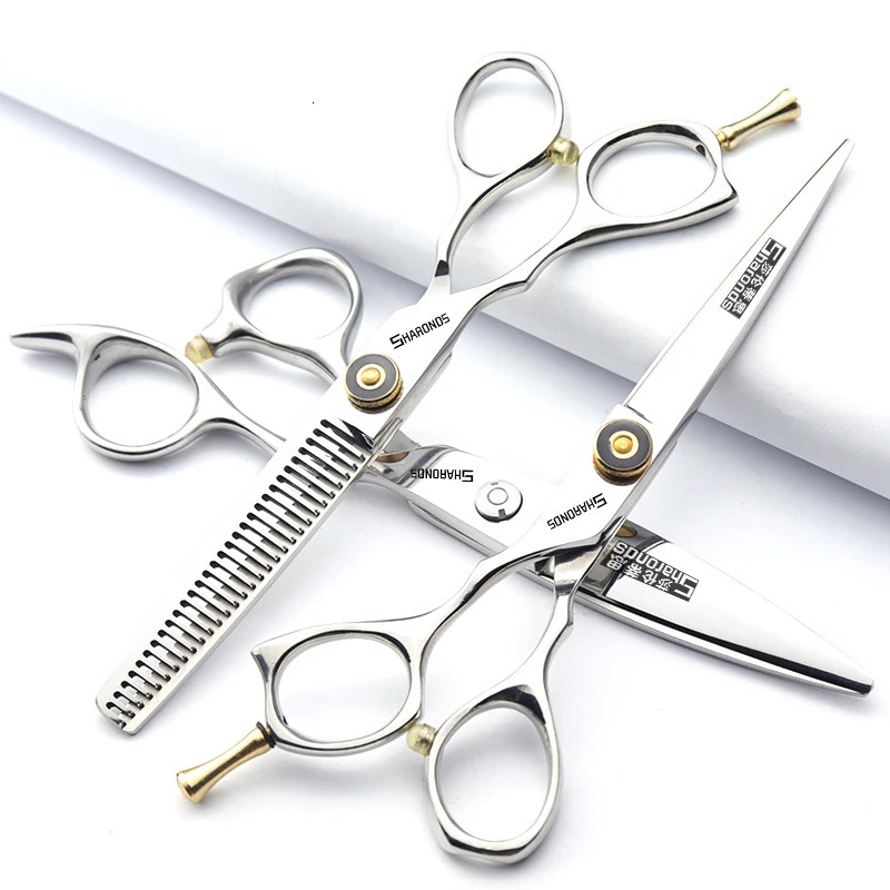 Professional Left Hand Barber Scissors 5.5-inch 6-inch Hairdressing Shop Hairdressing Specialist Flat Cutting Teeth Cutting Set. 250304