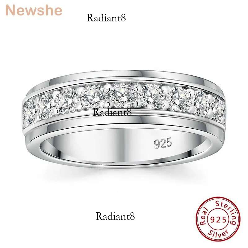 Newshe Yellow White Gold Wedding Ring for Men Sterg Sier Brilliant Round AAAAA Cubic Zircon Fine Jewelry