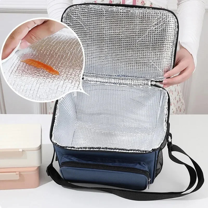 Large Capacity Manual Bill of Lading Shoulder Oxford Thick Insulation Bag Camping Lunch Bag Outdoor Picnic Bag 250228
