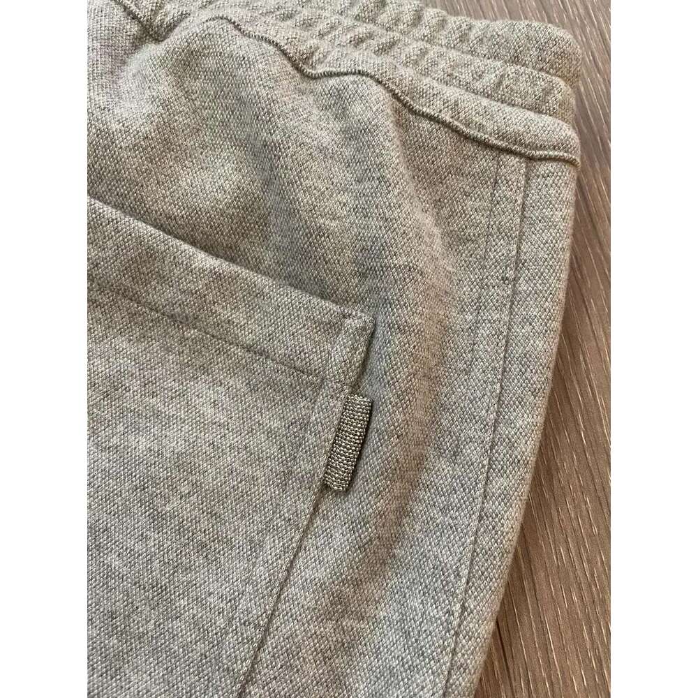 Women Beading Chain Pants Gray Or Black Elastic Waist Casual 2025 Autumn Female Trousers