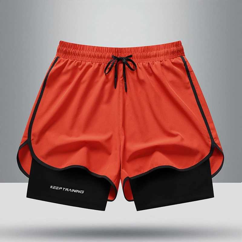 Summer New High Quality Ice Silk Shorts For Sports Quick Drying Fitness Mens Three Piece Running Basketball ShortsT250304