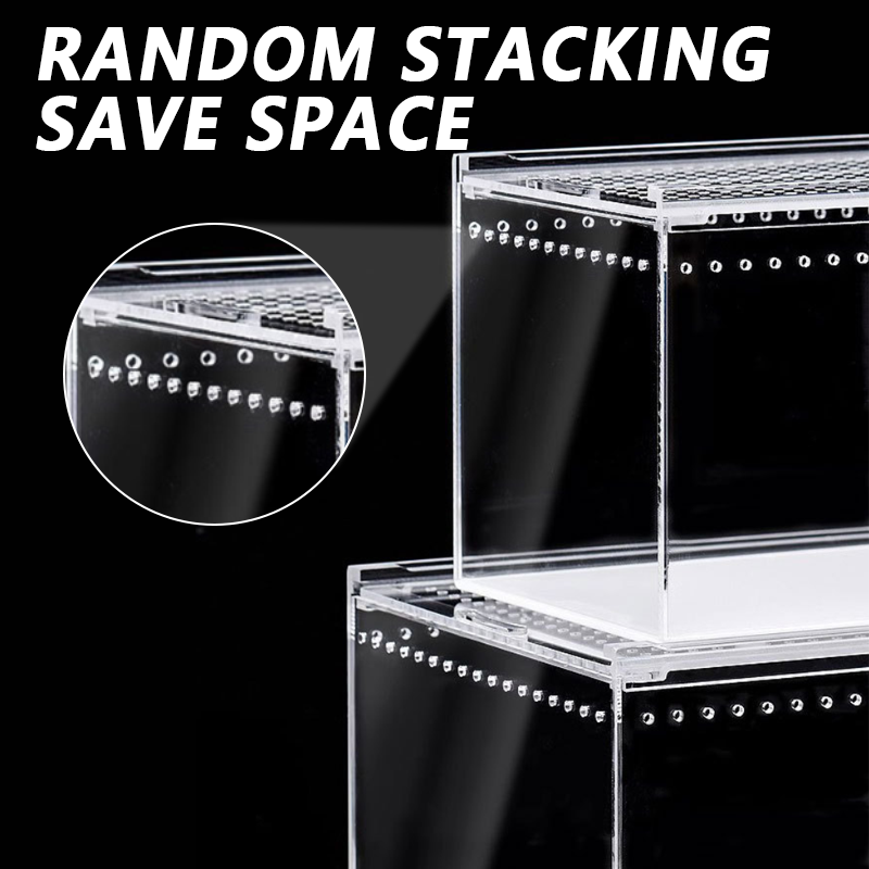 Reptile Habitat Acrylic Breeding Box Transparent Acrylic Leak-proof Cage Spider Lizard Snake Scorpion Habitat Insect Feeding Box