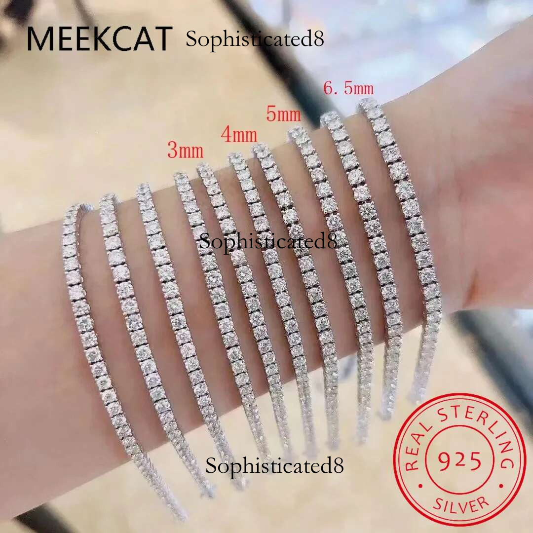 Wholesale Moissanite Tennis Bracelet Necklace 3mm 4mm 5mm 6.5mm Sier D Color Dia Jewel For Women Men Jewelry