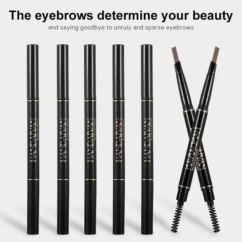 HANDAIYAN Eyebrow Pencil Automatic Rotating Double Head Long Lasting Natural Waterproof 5 Color Triangle Eyebrow Pen Make Up 250222