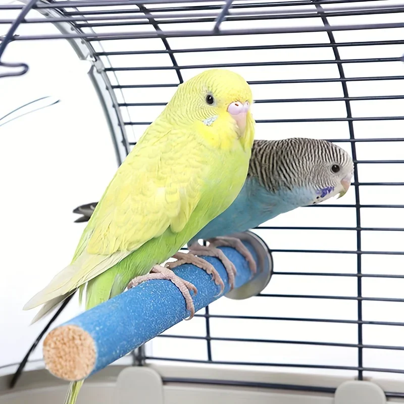 Pet Bird Cage Perches Stand Parrot Toys Bird Grinding Claw Stick Bird Nest Toy Molar Stick Standing Rod Random Color