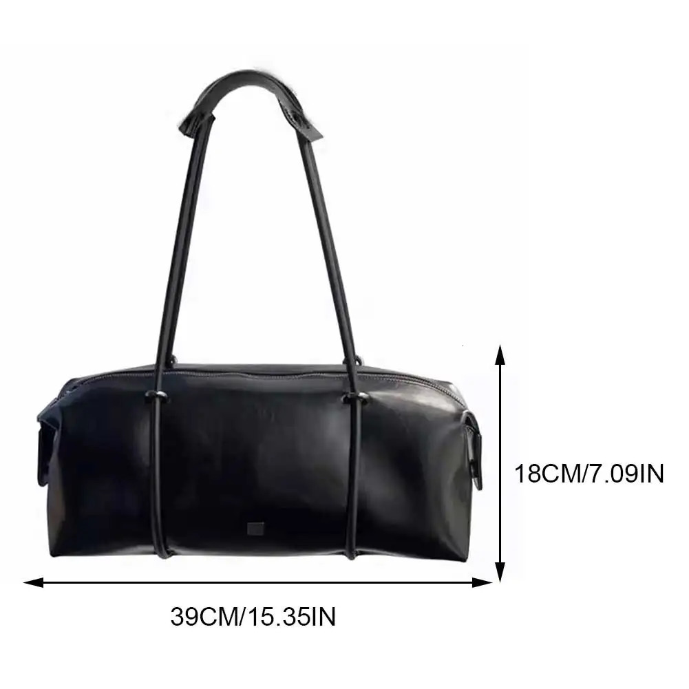 Women Fashion Shoulder Bag Large Capacity PU Boston Pillow Mini Clutch Purse Solid Color Zipper Closure for Vacation Party 250303