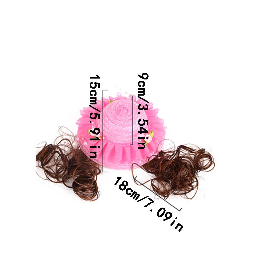 1pcs Dog Accessories Pet Accessories Pet Princess Hat Sun Hat Teddy Xishi Wig Hat