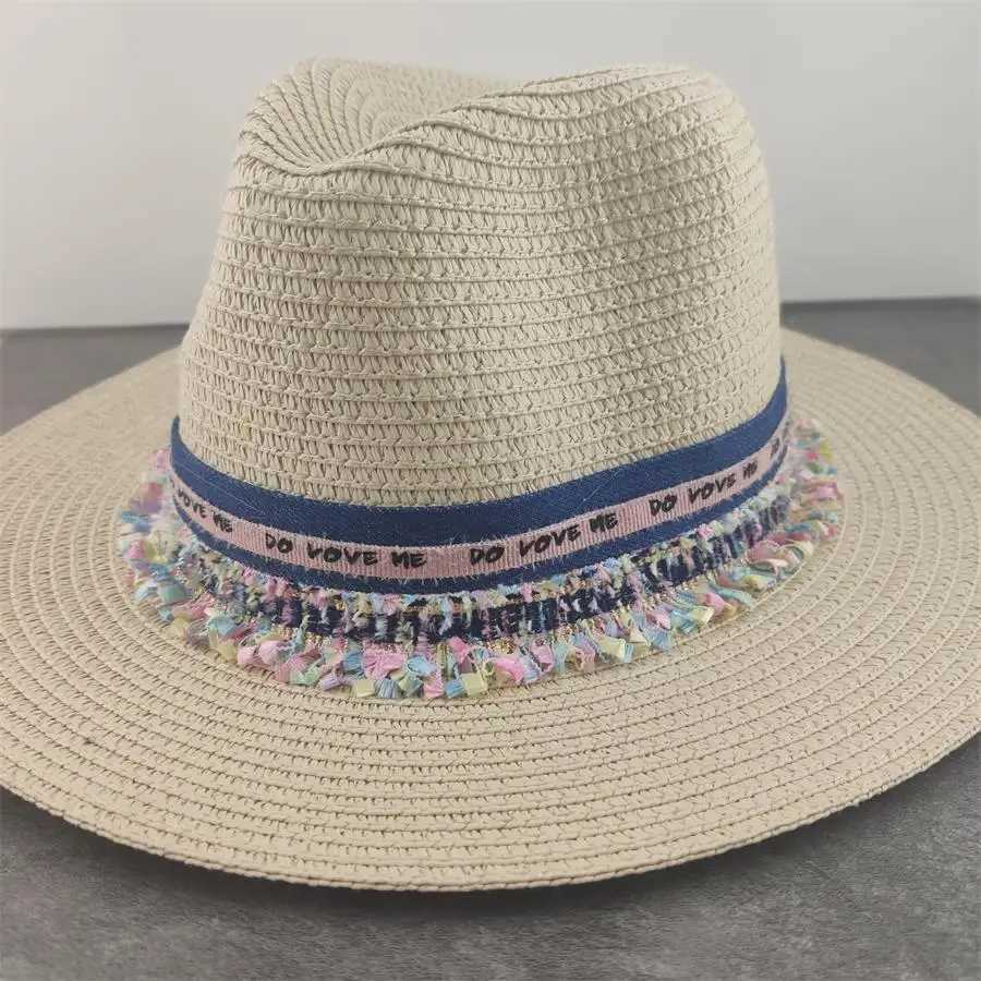 Boho Sun Hat Flower Str Summer Hat Sunblock Hat SunScreen Style Vacation Outdoor Sun Hat Str Beach Wide Brown HatXJ250304