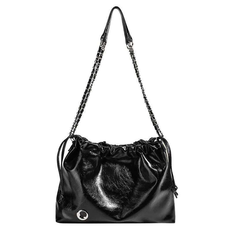 One-Shoulder Tote For Women's Large Capacity Commuting New Style Pleated Chain Niche Underarm Bag
