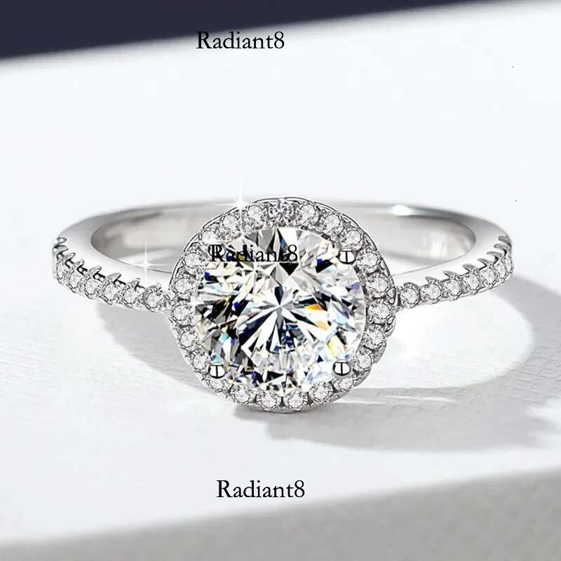 Smyoue 0.3-3CT D Color 100% Real Moissanite Rings for Women Round Sparkg Simulated Dia Band S Sterg Sier Jewelry