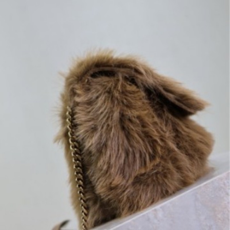 Women's Fuzzy Chain Messenger Bag - Versatile Shoulder & Armpit Carry for Autumn and Winter