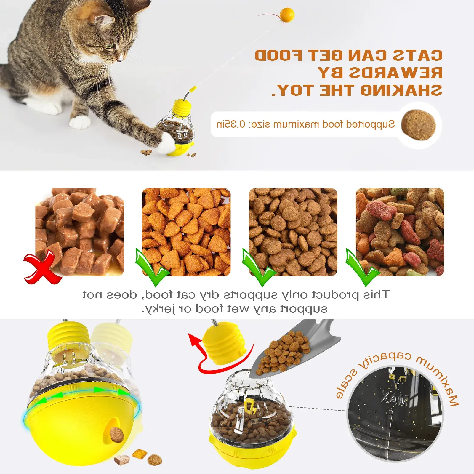 Update 2025 New Pet Supplies, Slow Food Cat Bowl, Easy Smart Interactive Tumbler Luminous Toys, High Quality Wholesale And Free Shipping