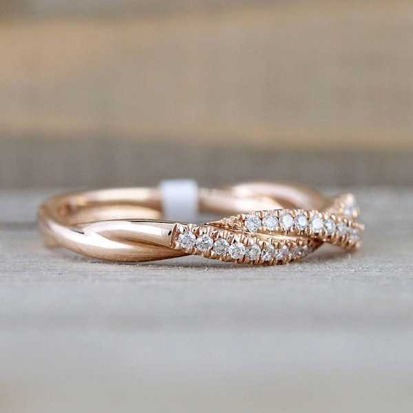 Couple Rings New twist rope Fried Dough Twists ring fashion micro set zirconium plated rose gold plated silver ring r5008 H25303