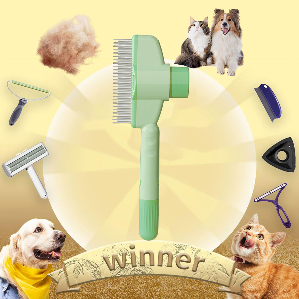 Self Cleaning Slicker Brush with Release Button Dog Deshedding Brush Hair Remover Comb Deshedding Tool for Dogs & Cats