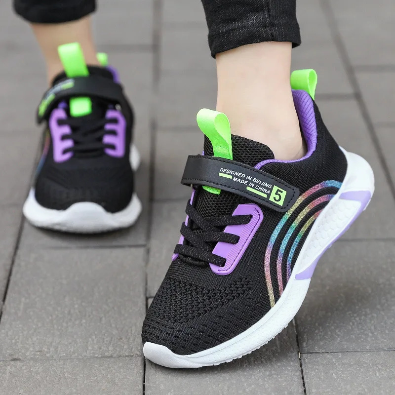 Fashion Breathable Sports Shoes Childrens Spring Girls Lowtop Mesh Cloth Kids Casual Running 2838 Size 250303