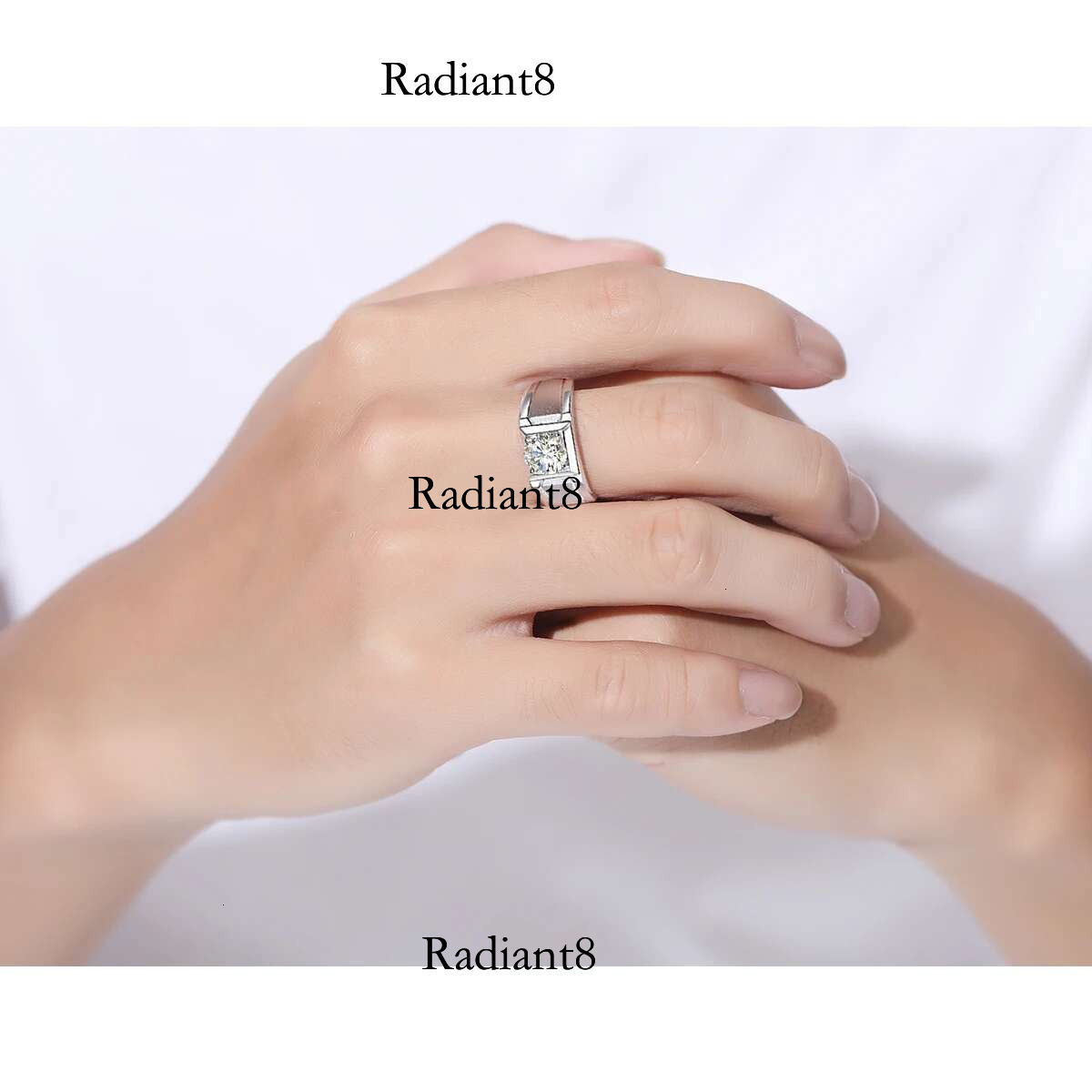 2 Moissanite Rings For Men Sterg Sier White Gold plated Engagement Wedding Mens Jewellery 2024 Trend Gift Female
