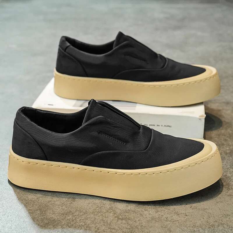 Canvas Summer Platform Casual Sneakers Man en Vulcanized For New Walking Loafers Men Slip On Shoes Green